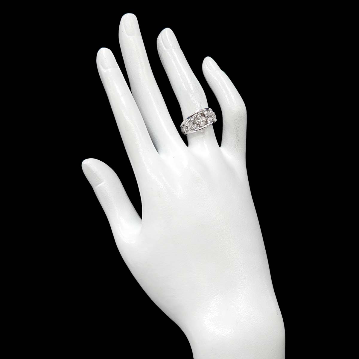 Diamond 0.33ct Ring 18K K18 WG White Gold size5.75-6(US)