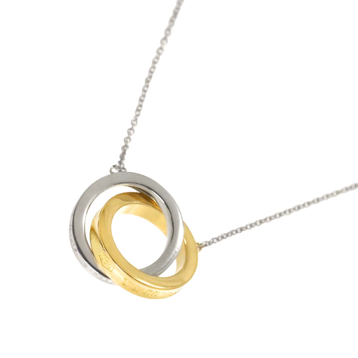 TIFFANY Co. Twist Heart Necklace SV Silver 925 14K YG 585
