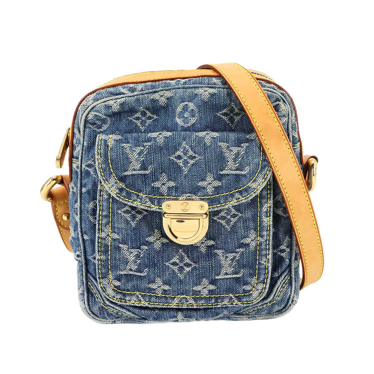 Monogram Denim Camera Bag Shoulder Bag Blue M95348 Purse 90286952