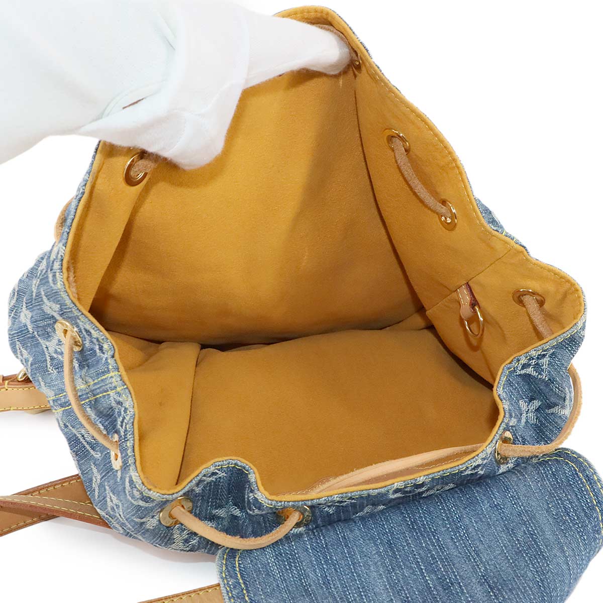 Monogram Denim Sac A Dos GM Backpack Blue M95056 Purse 90286962