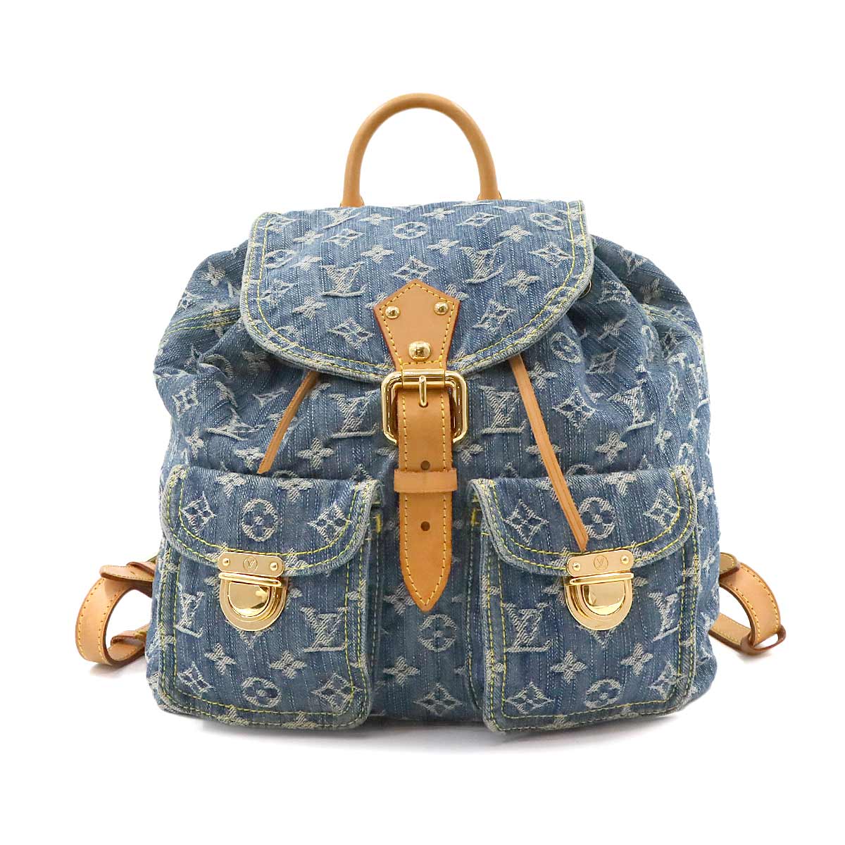Monogram Denim Sac A Dos GM Backpack Blue M95056 Purse 90286962