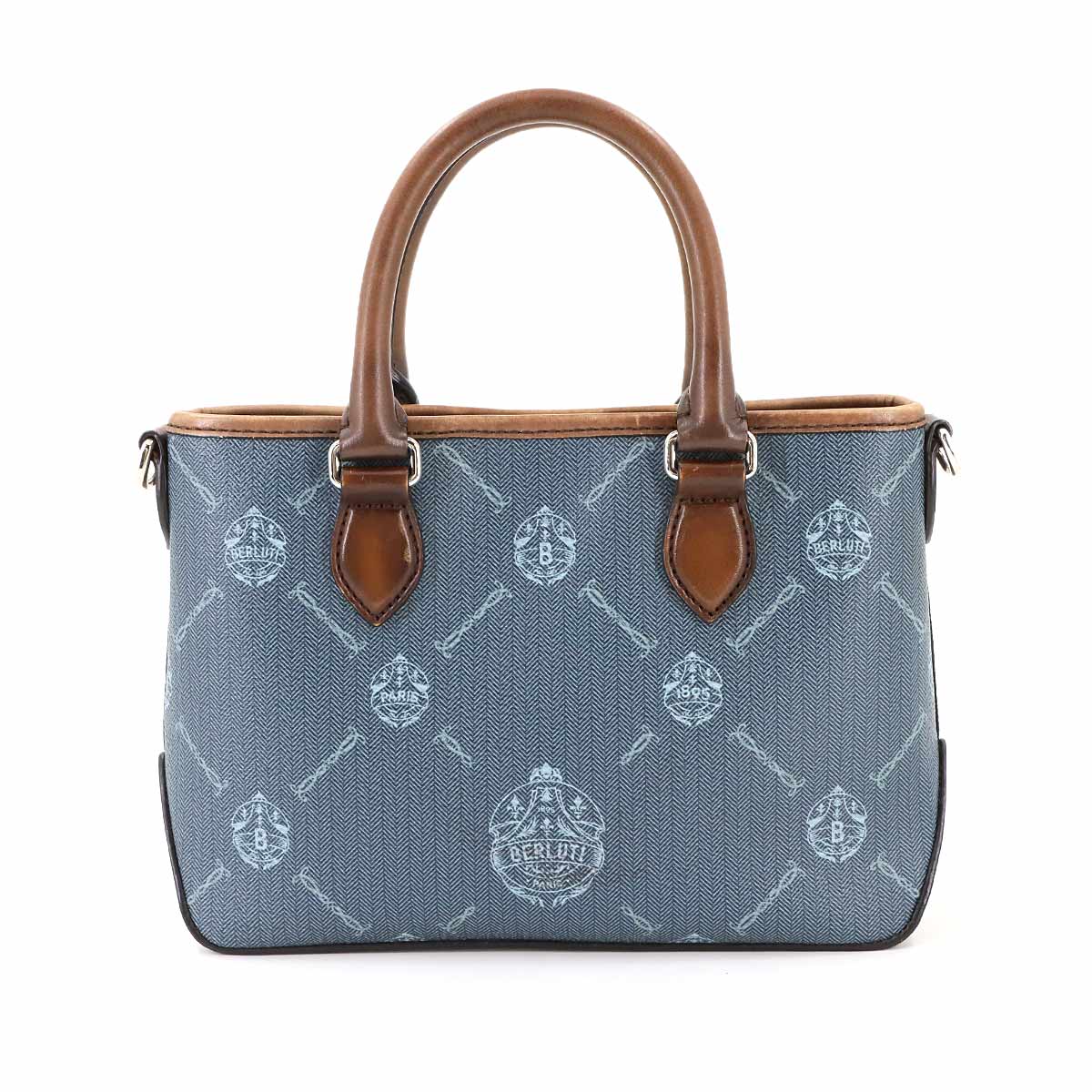 Berluti Signature Toujours Gulliver Tote Shoulder Bag PVC Leather Blue 90286963