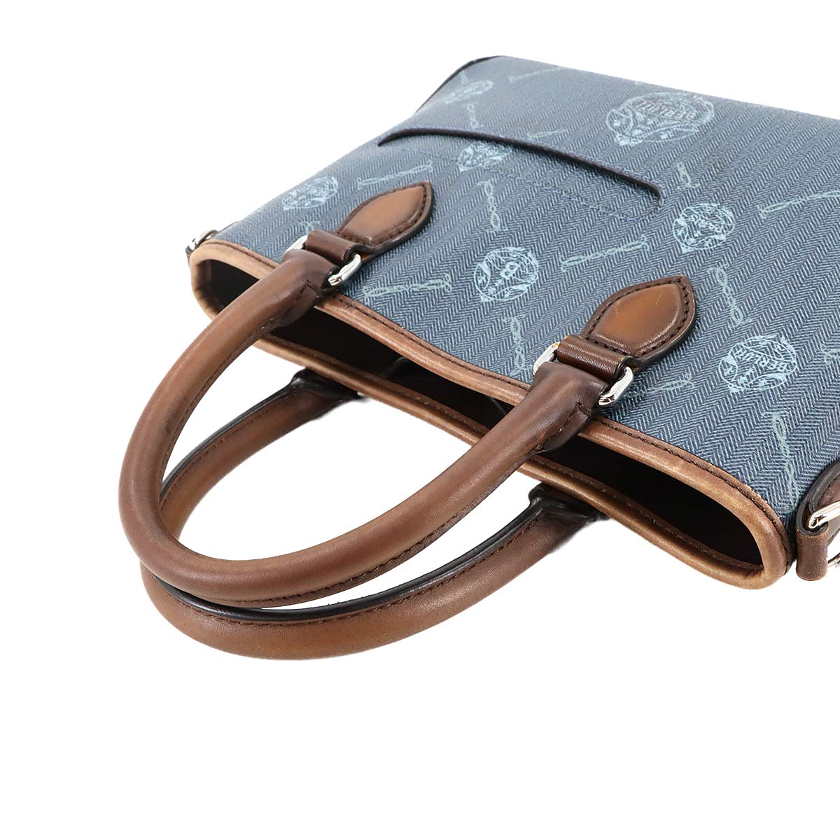 Berluti Signature Toujours Gulliver Tote Shoulder Bag PVC Leather Blue 90286963