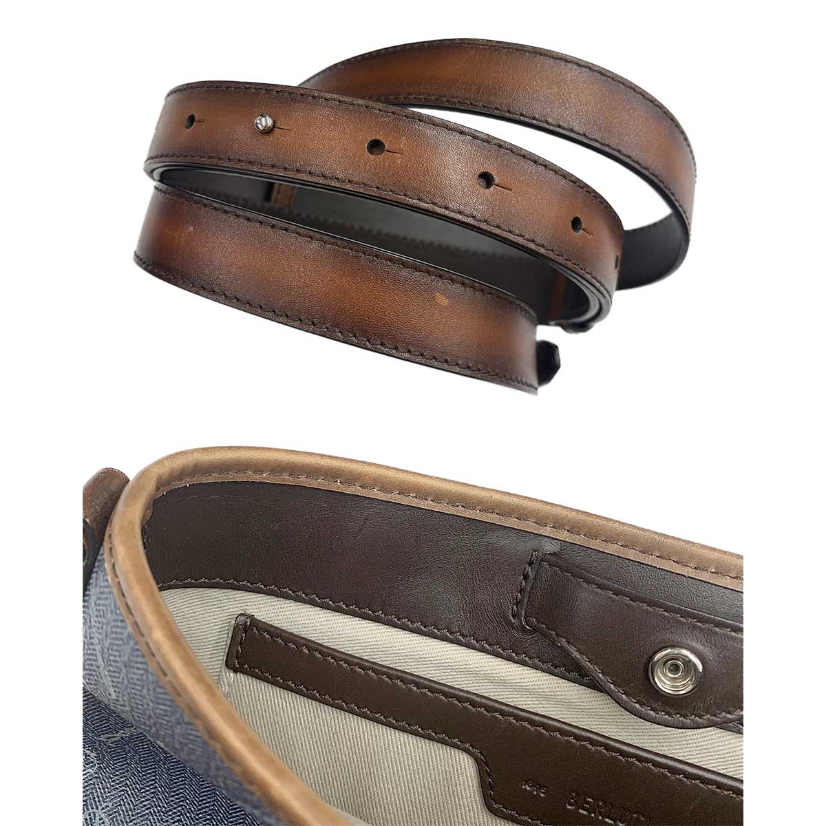 Berluti Signature Toujours Gulliver Tote Shoulder Bag PVC Leather Blue 90286963