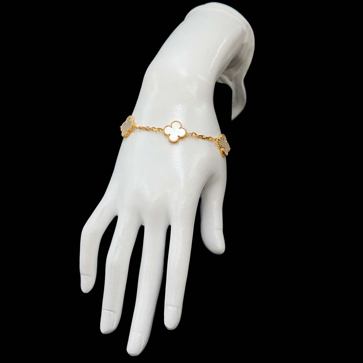 Van Cleef Arpels Vintage Alhambra Mother of Pearl Bracelet 18K YG 750