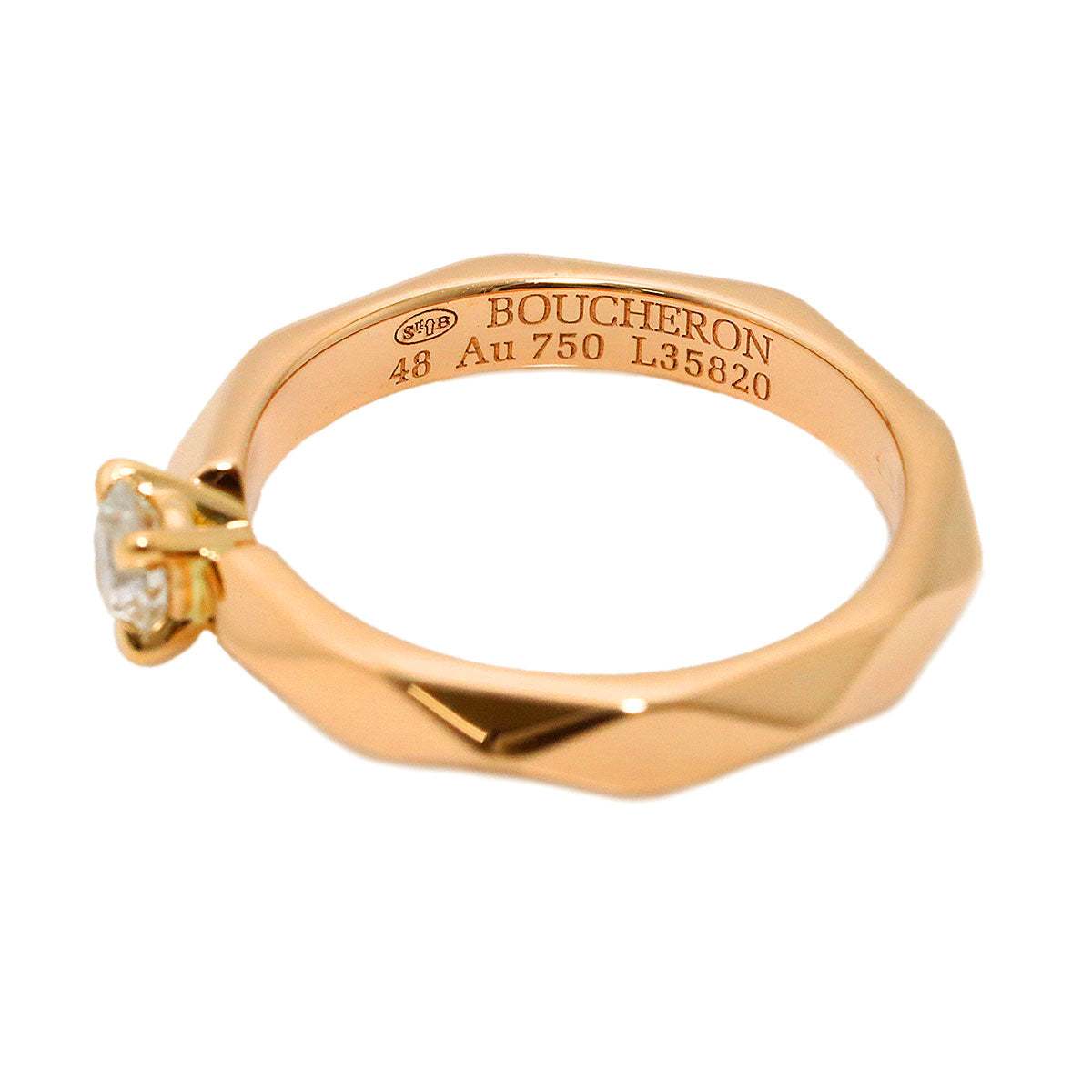 Boucheron Diamond 0.22ct E/VVS1/3EX Ring 18K PG 750 size48 4.5(US)