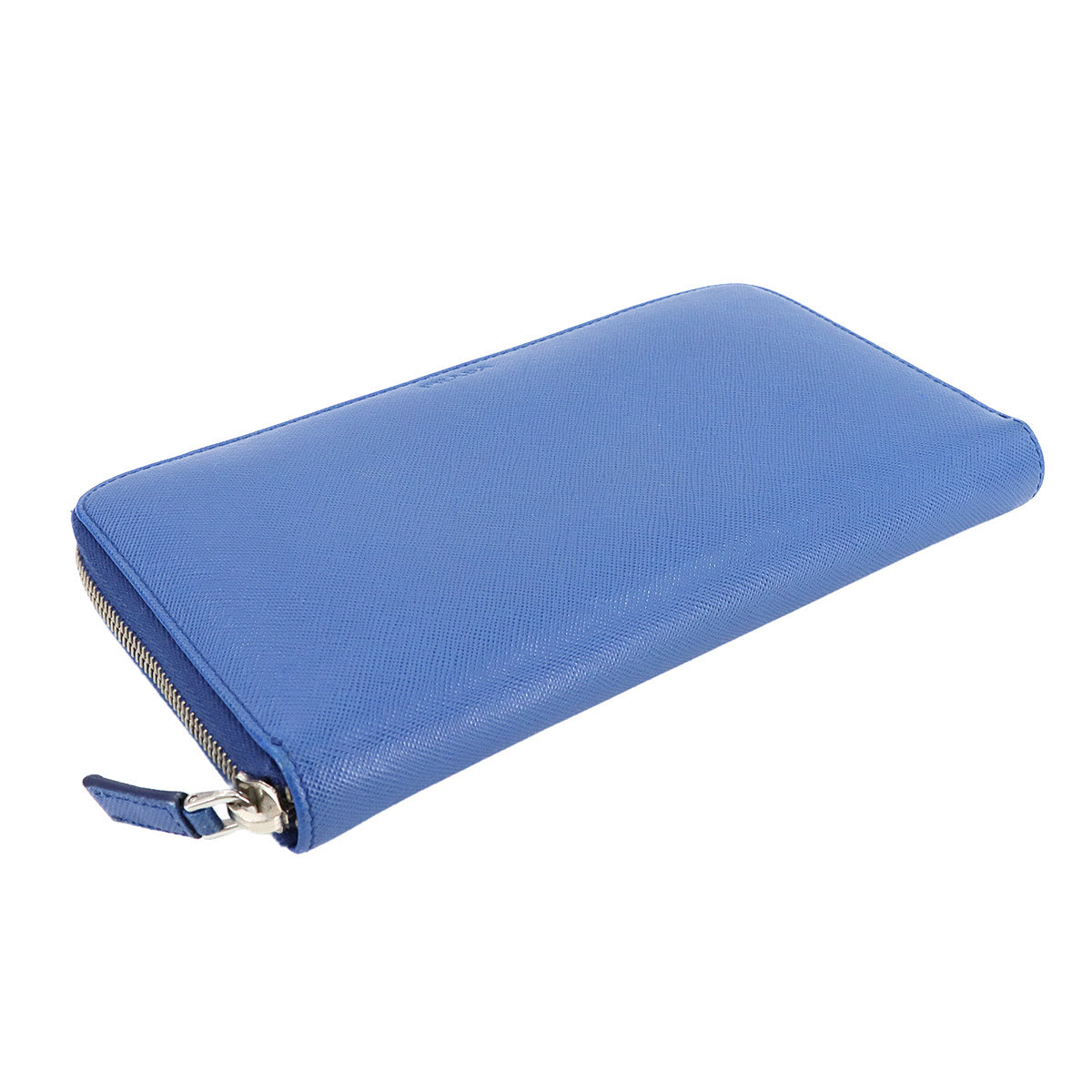 Zipped Around Long Wallet Saffiano Leather Blue 2ML188