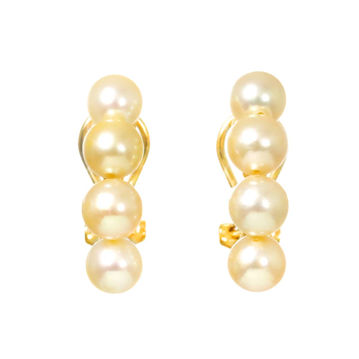 Akoya Pearl 5.9mm Earrings Clip on 18K YG 750