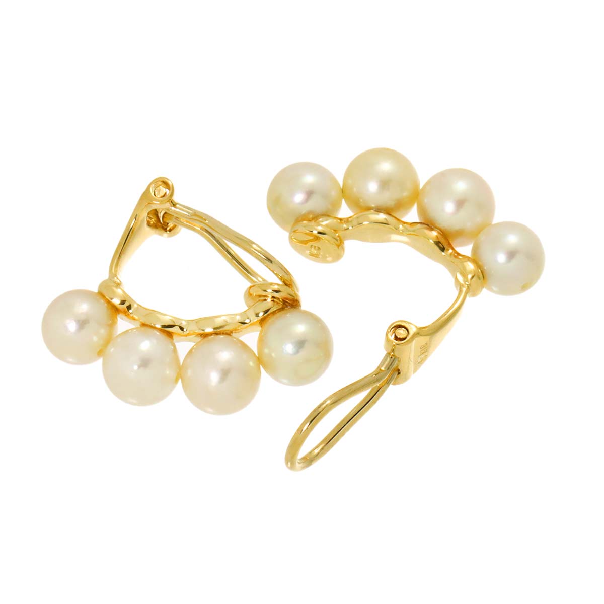 Akoya Pearl 5.9mm Earrings Clip on 18K YG 750