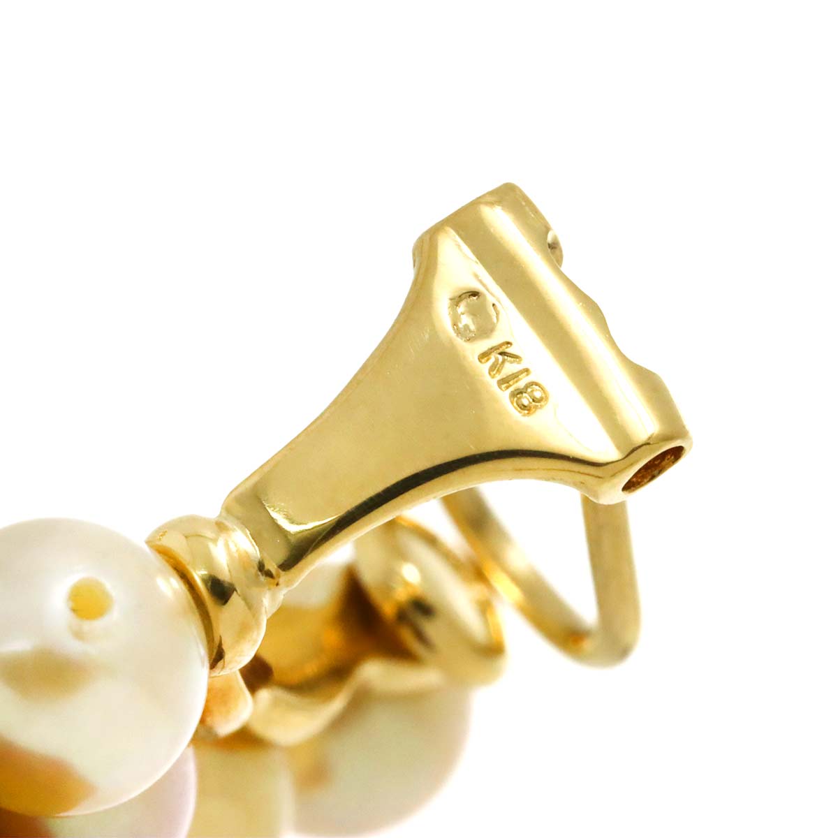 Akoya Pearl 5.9mm Earrings Clip on 18K YG 750