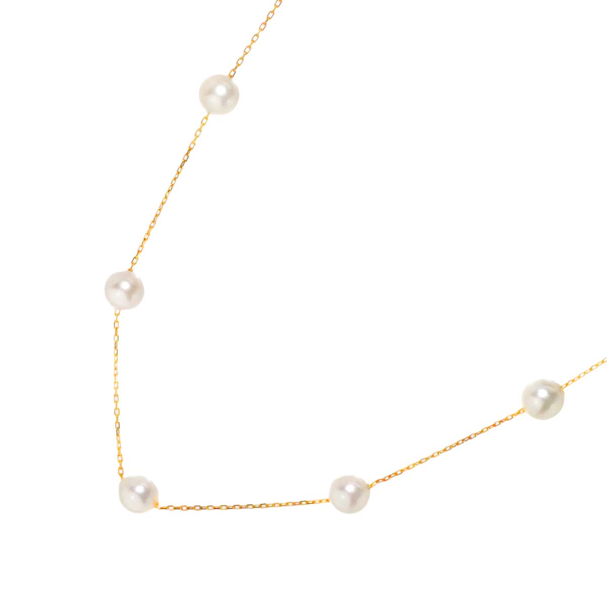 Akoya Pearl 6.5-6.9mm Necklace 18K K18 YG Yellow Gold 750
