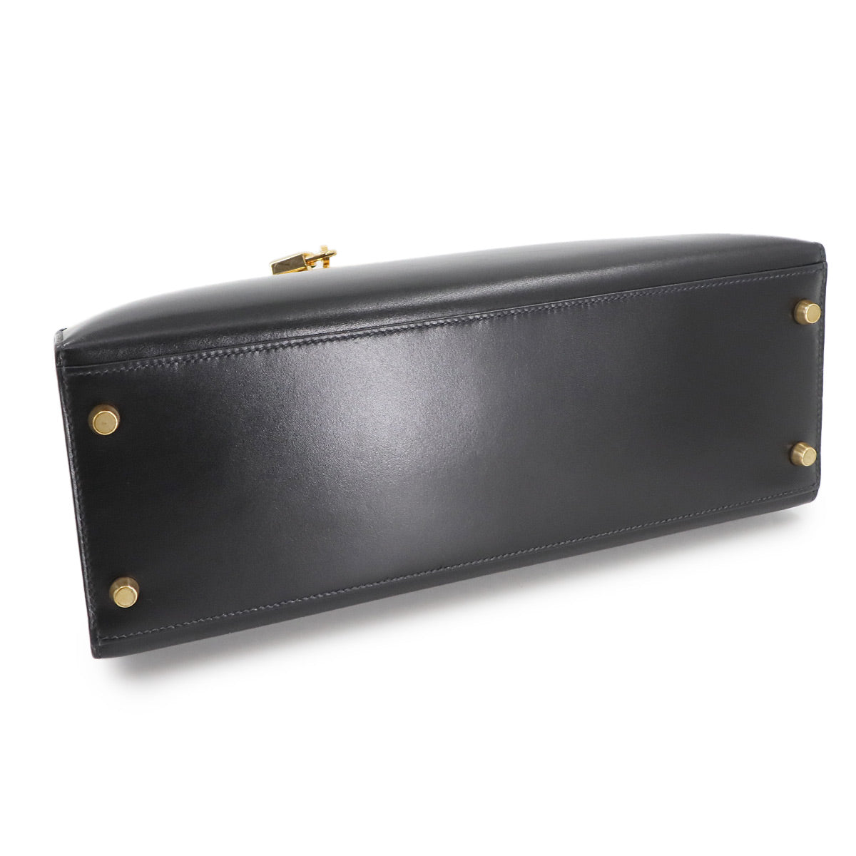 Kelly 32 Box calf Black 2way Hand Shoulder Bag Purse