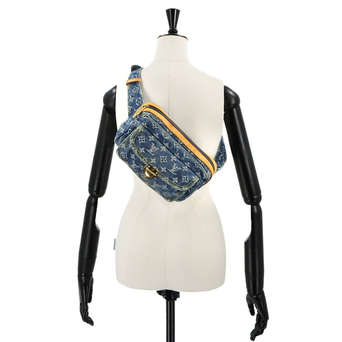 LOUIS VUITTON Monogram Denim Bum Bag Waist Pouch Canvas Blue M95347