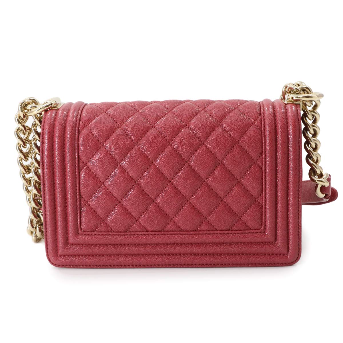BOY CHANEL Small Shoulder Bag Caviar Skin Red A67085 Purse