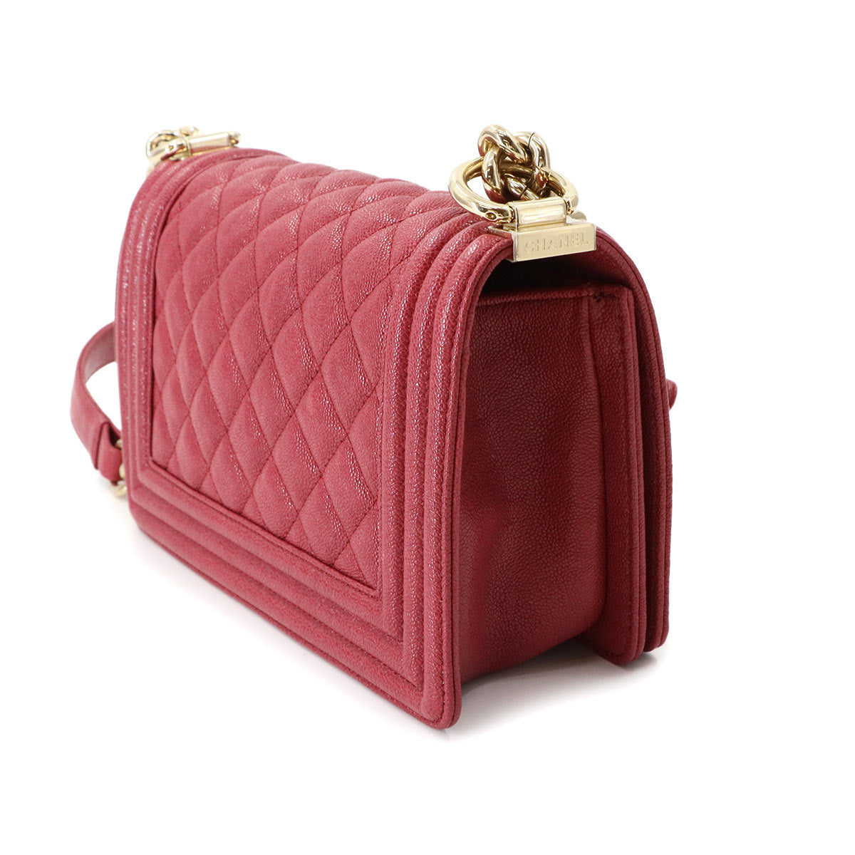 BOY CHANEL Small Shoulder Bag Caviar Skin Red A67085 Purse