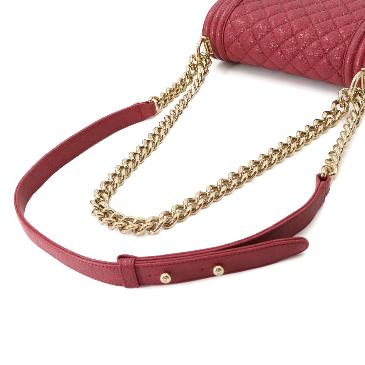 BOY CHANEL Small Shoulder Bag Caviar Skin Red A67085 Purse