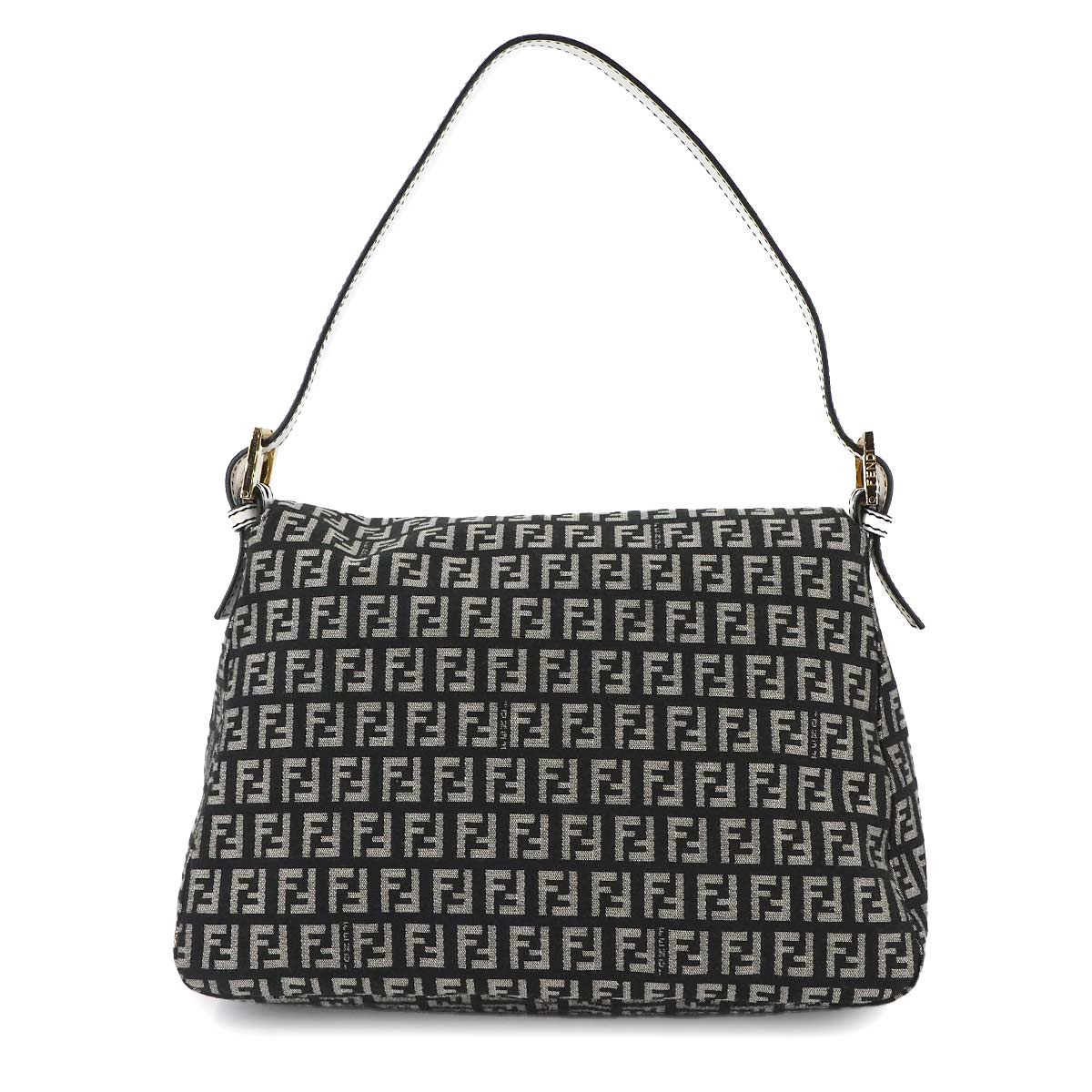 Zucchino Mamma Baguette Shoulder Bag Canvas Leather Black 8BR001