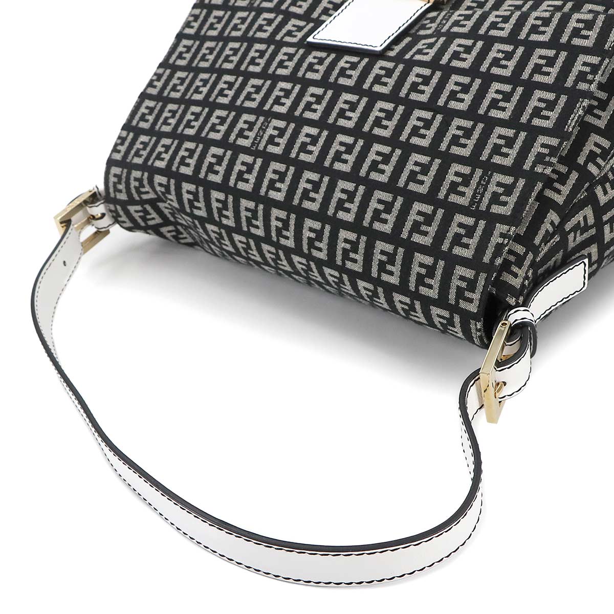 Zucchino Mamma Baguette Shoulder Bag Canvas Leather Black 8BR001