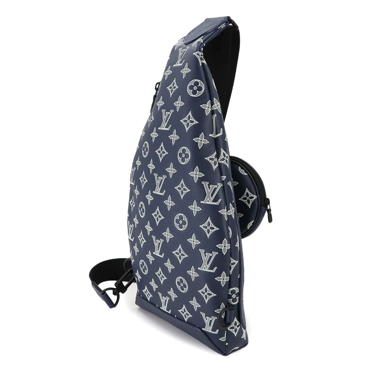 Monogram Shadow Duo Sling Bag Leather Navy White M24751 90287591