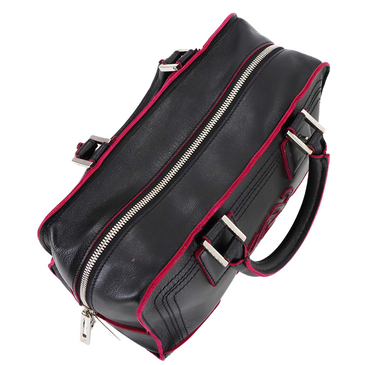 Amazona 28 Hand Bag Leather Black Pink 311.58.001 Anagram Purse