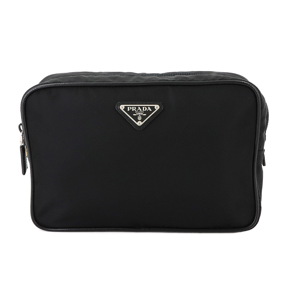 Pouch Nylon Saffiano Leather Black 2NE007 Purse