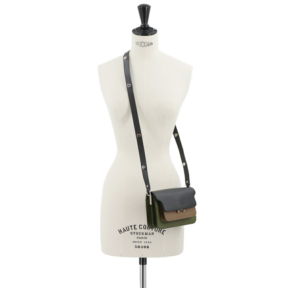 Trunk Mini Shoulder Bag Leather Black Brown Green Purse