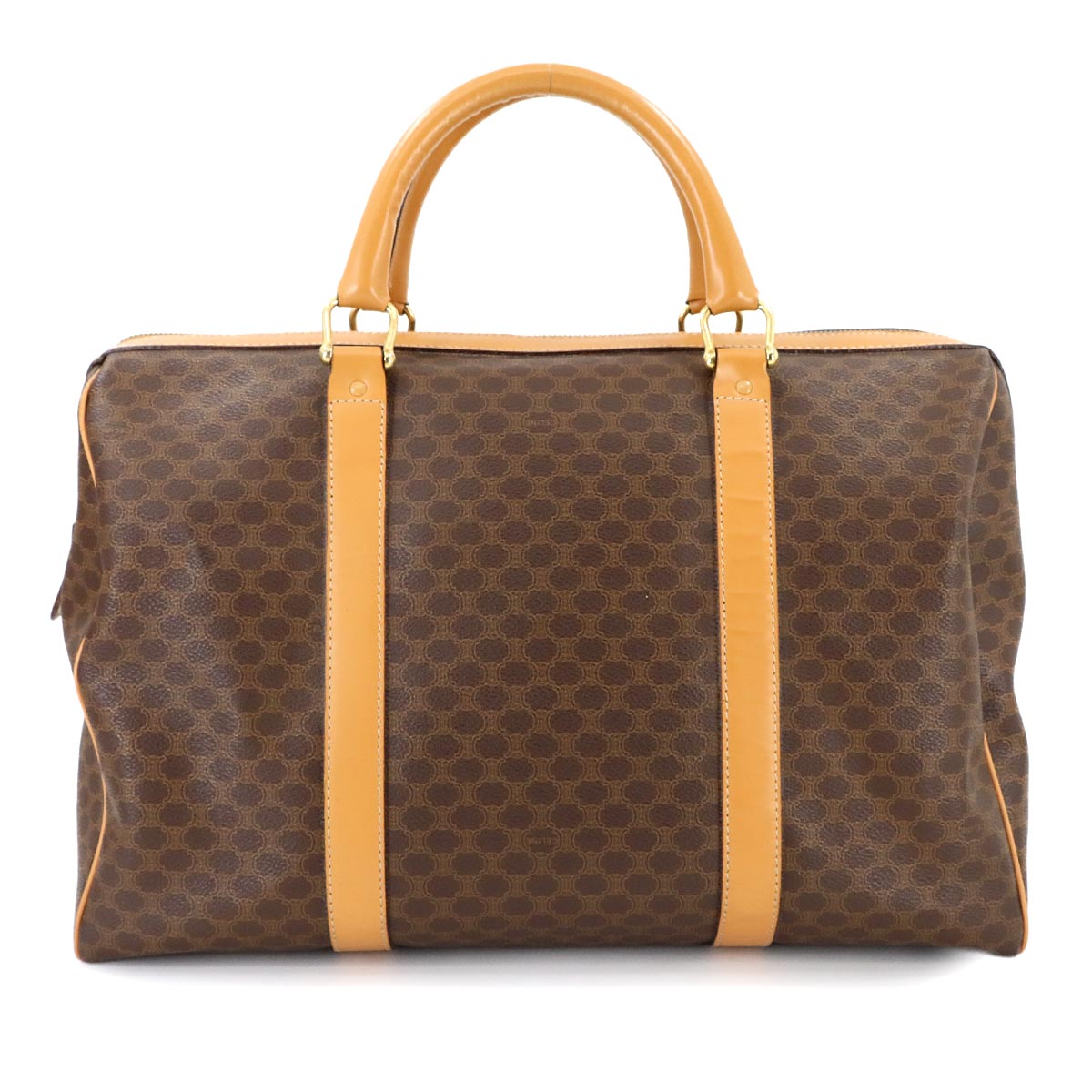 Macadam Boston Hand Bag PVC Leather Brown Purse