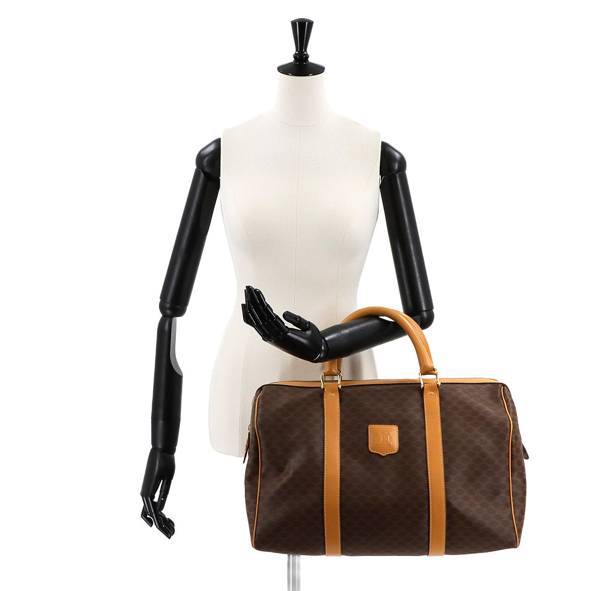 Macadam Boston Hand Bag PVC Leather Brown Purse