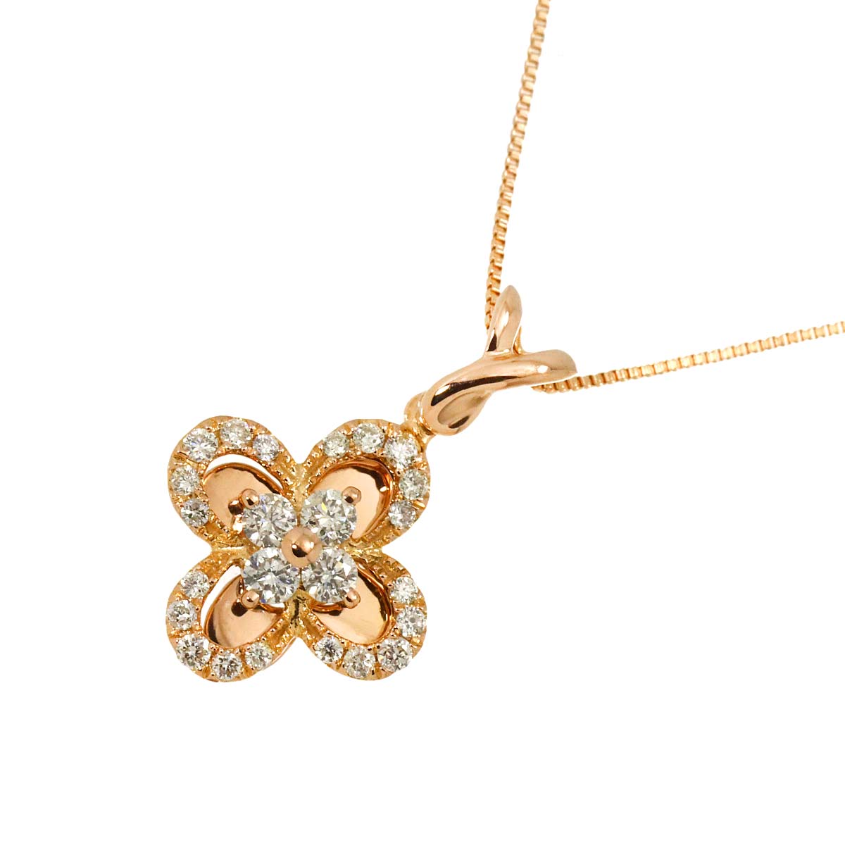 Diamond 0.33ct Necklace 18K Pink Gold 750
