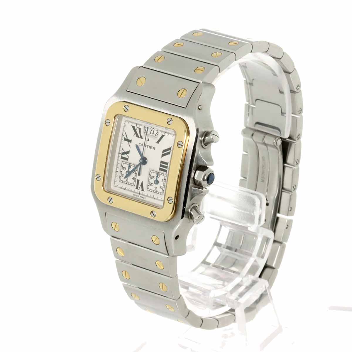 Santos Galbee LM W20042C4 750 YG Cream Dial Mens Watch