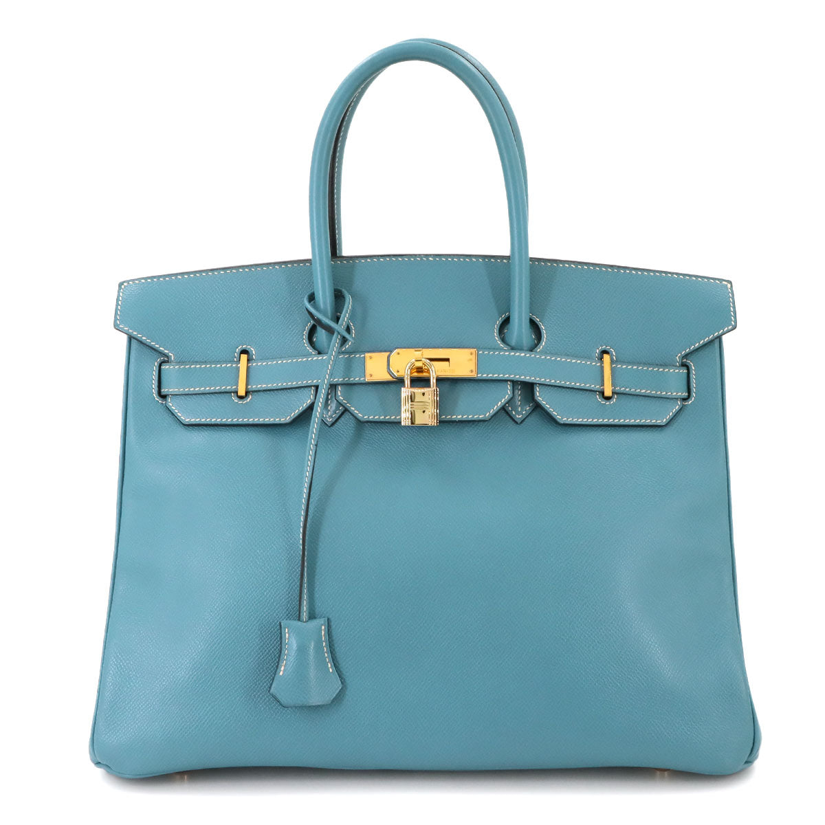 Birkin 35 Couchevel Epsom Bleu Jean Hand Bag Purse