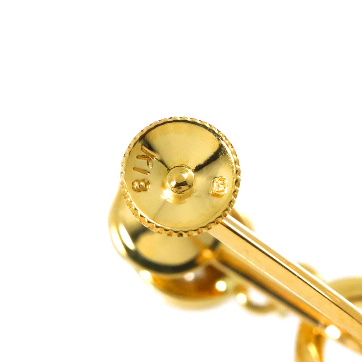 Akoya Pearl 5.3mm Diamond Earrings 18K Yellow Gold 750