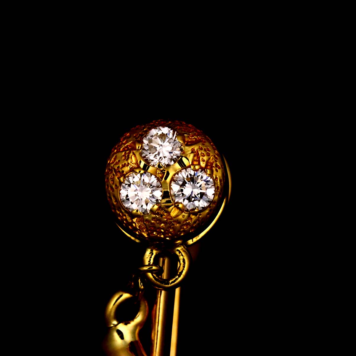 Akoya Pearl 5.3mm Diamond Earrings 18K Yellow Gold 750