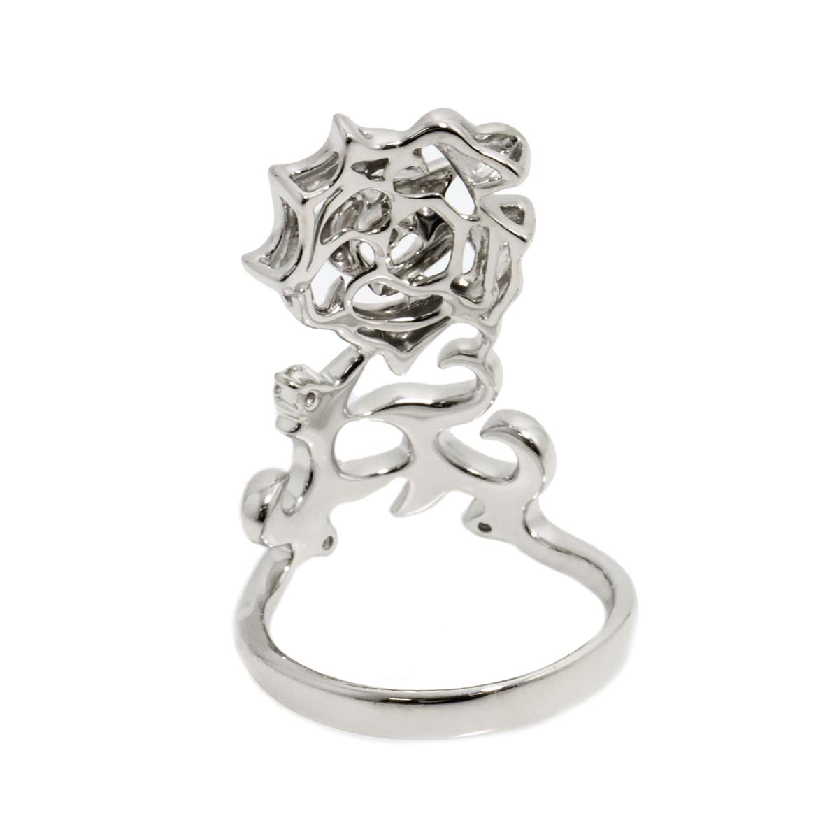 Diamond 0.15ct Ring 18K K18 WG White Gold size5.75-6(US)