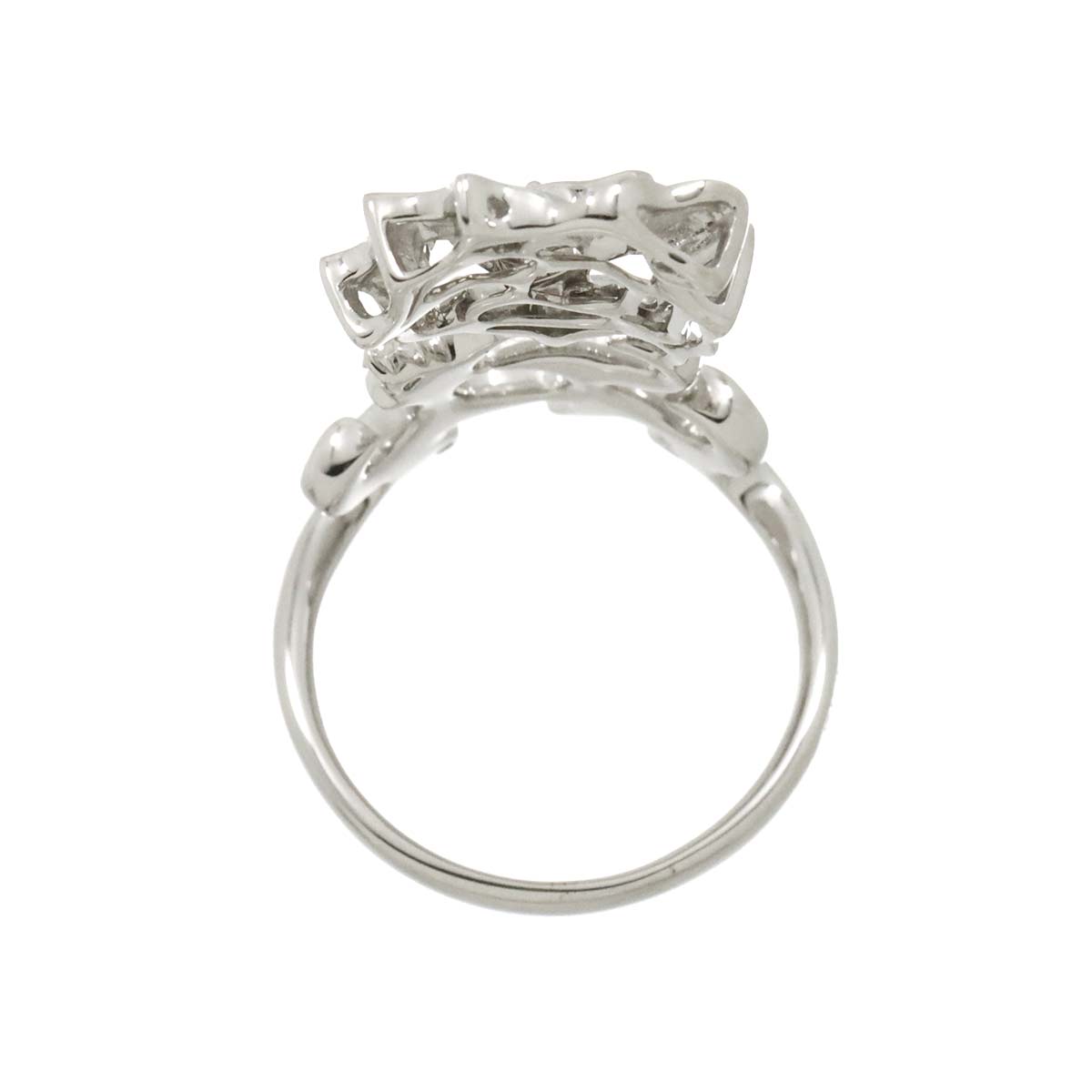 Diamond 0.15ct Ring 18K K18 WG White Gold size5.75-6(US)