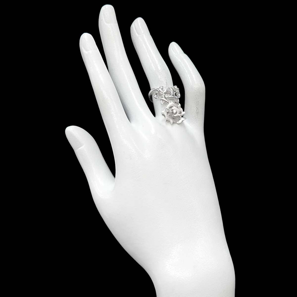 Diamond 0.15ct Ring 18K K18 WG White Gold size5.75-6(US)