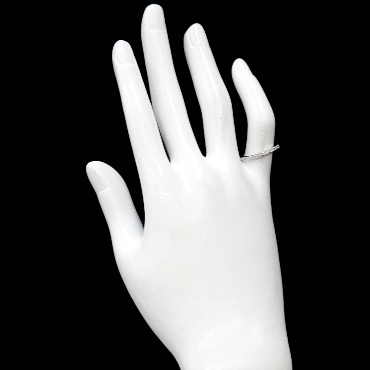 Half Diamond Ring Pt Platinum Size4.5(US)