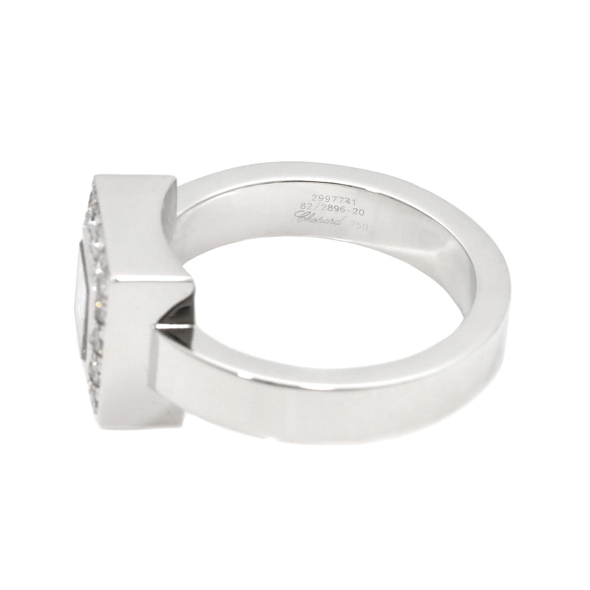 Happy Diamond Ring 18K WG 750 Size6.5-6.75(US)