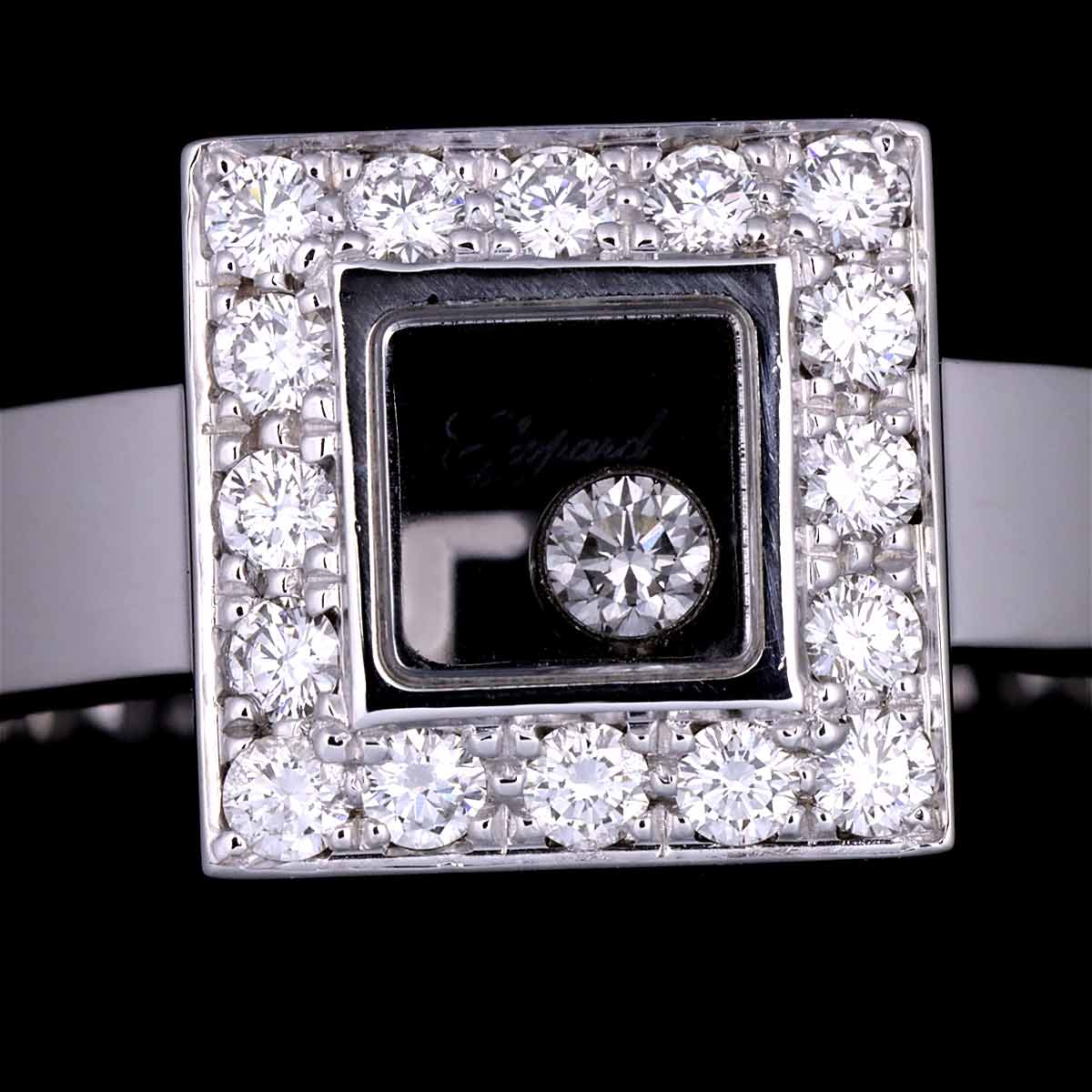 Happy Diamond Ring 18K WG 750 Size6.5-6.75(US)
