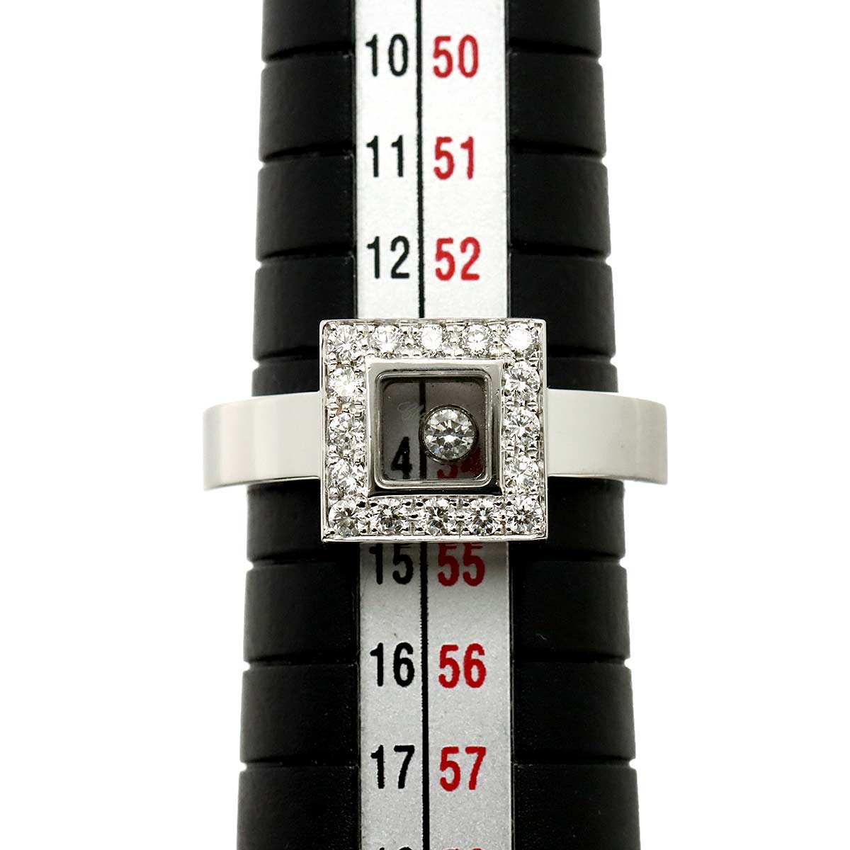 Happy Diamond Ring 18K WG 750 Size6.5-6.75(US)