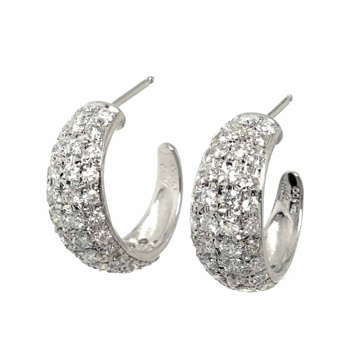Diamond Earrings Pierced Pt Platinum