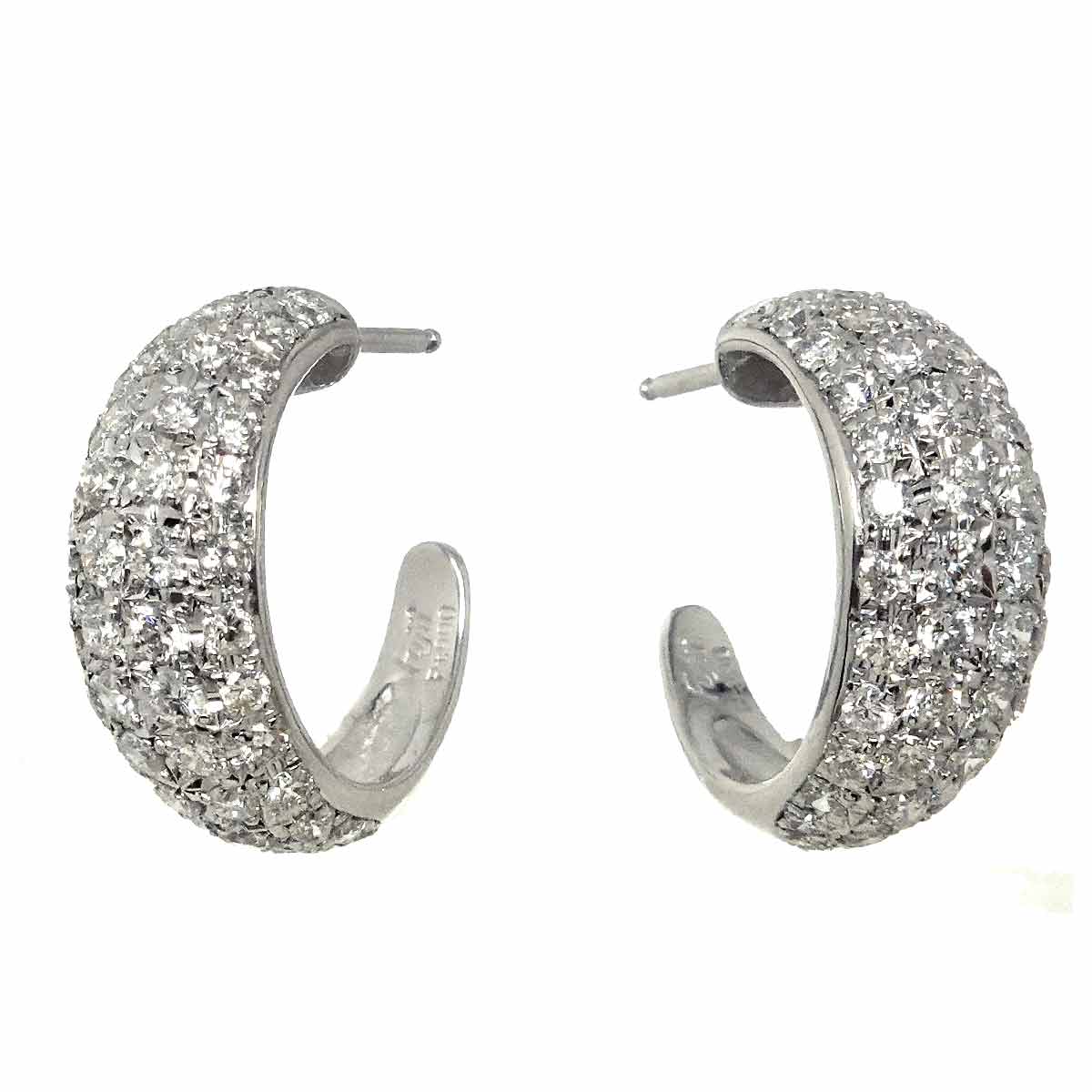 Diamond Earrings Pierced Pt Platinum