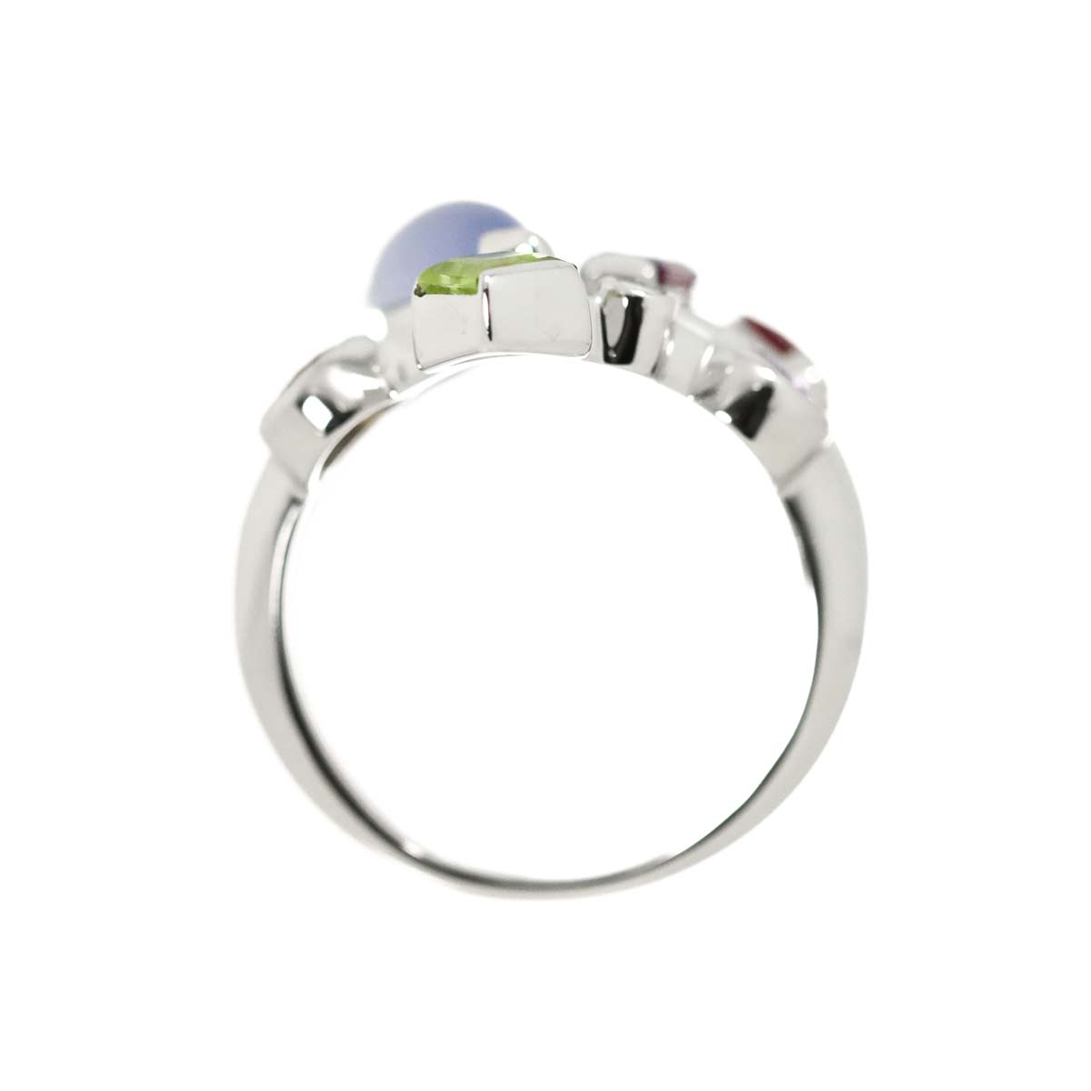 Multi Stone Diamond 0.07ct Ring 18K WG size6.75(US)