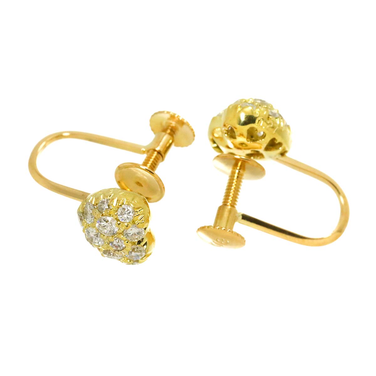 Diamond 0.27ct/0.27ct Earrings 18K K18 YG 750