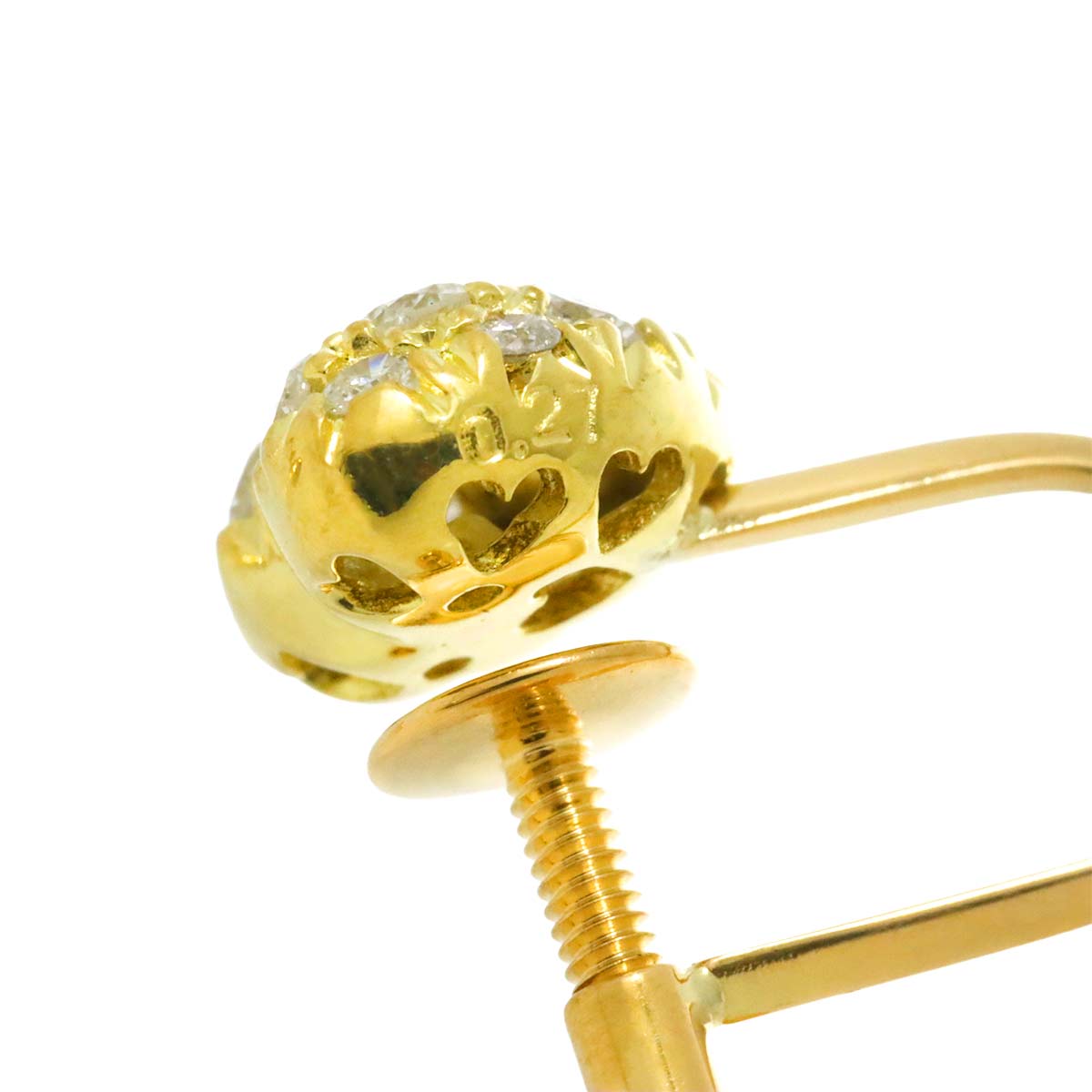 Diamond 0.27ct/0.27ct Earrings 18K K18 YG 750