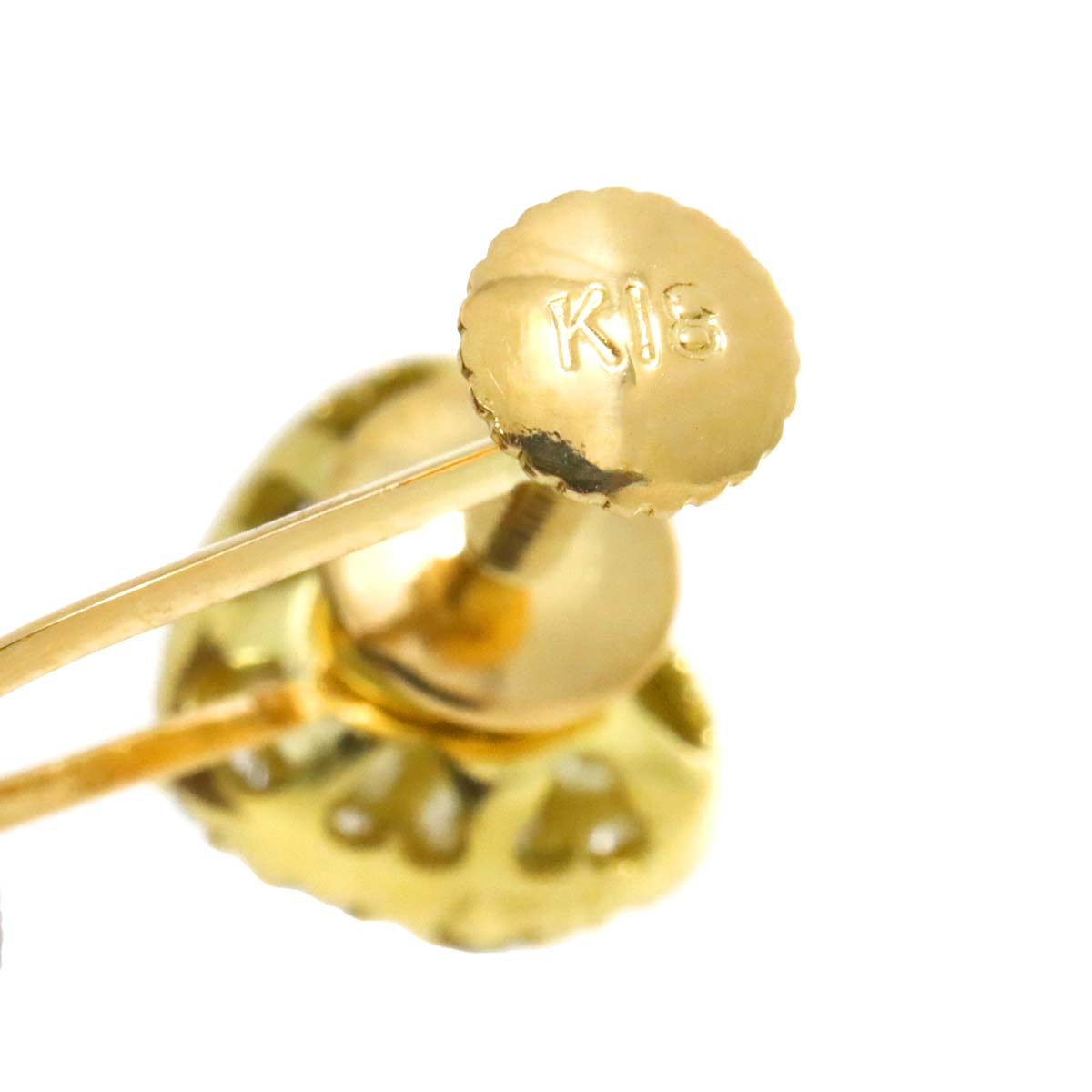 Diamond 0.27ct/0.27ct Earrings 18K K18 YG 750