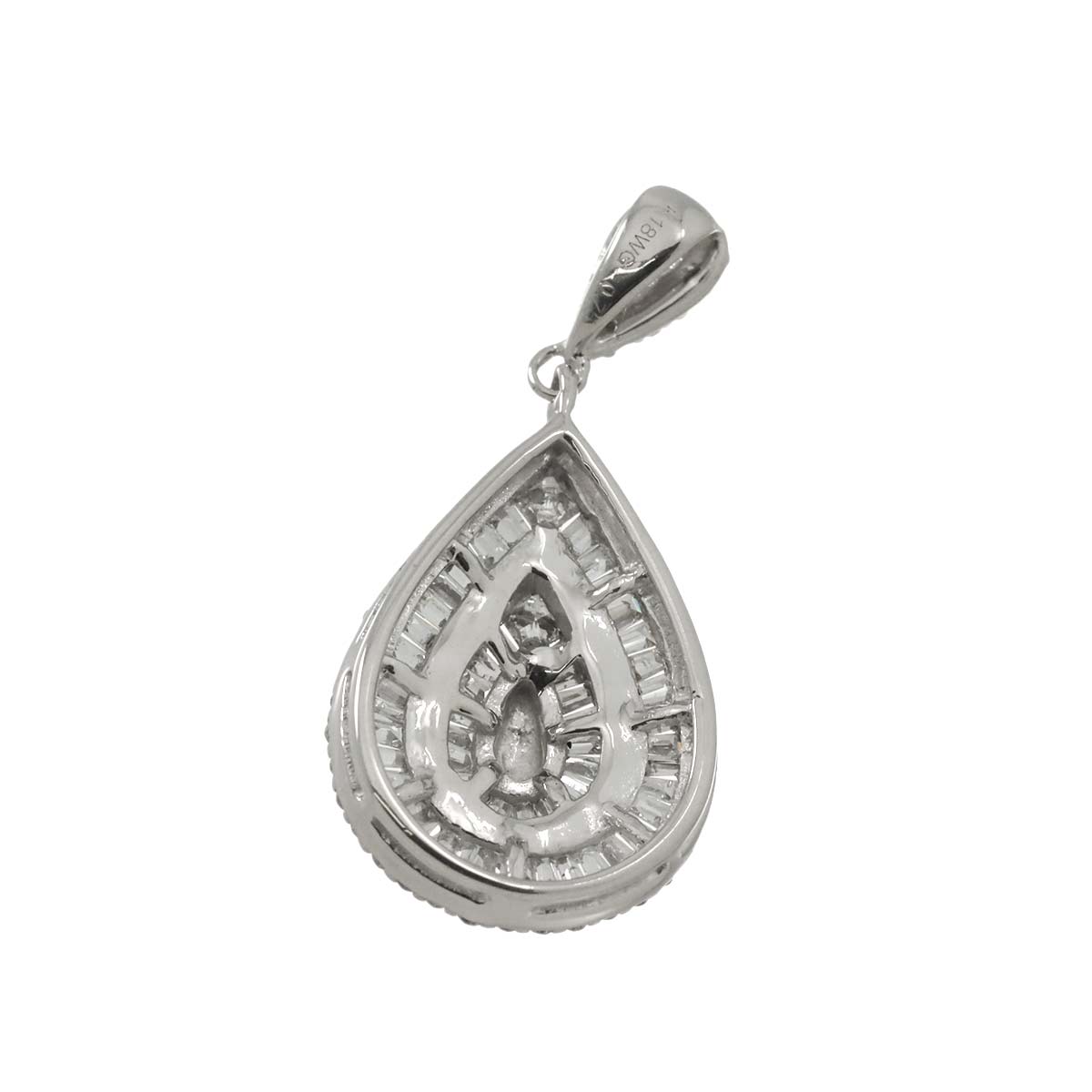 Diamond 0.75ct Pendant Top 18K K18 WG White Gold 750