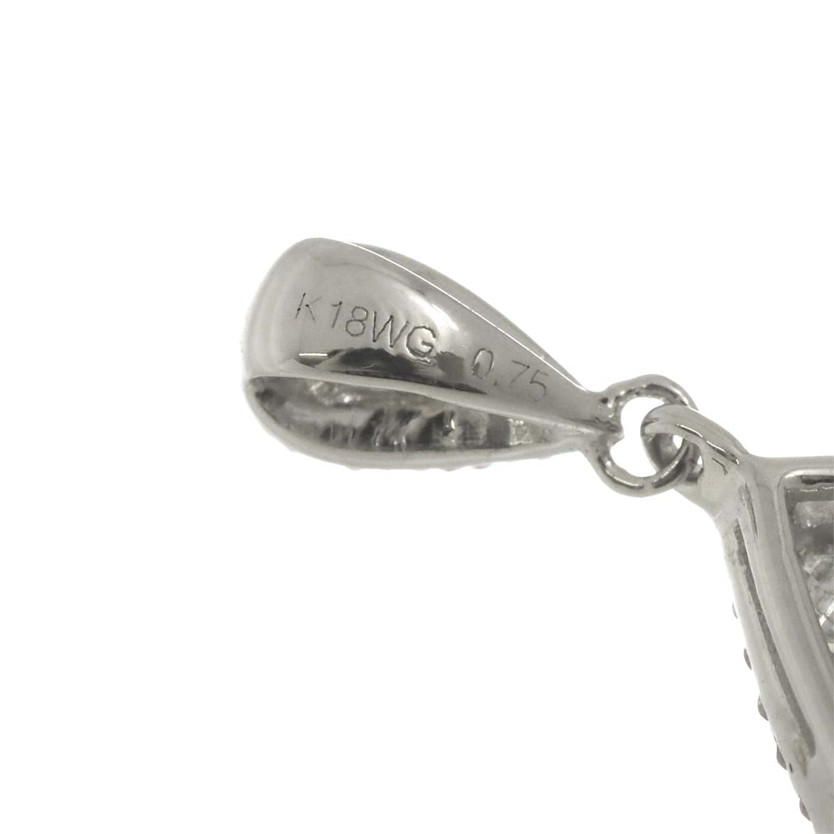 Diamond 0.75ct Pendant Top 18K K18 WG White Gold 750