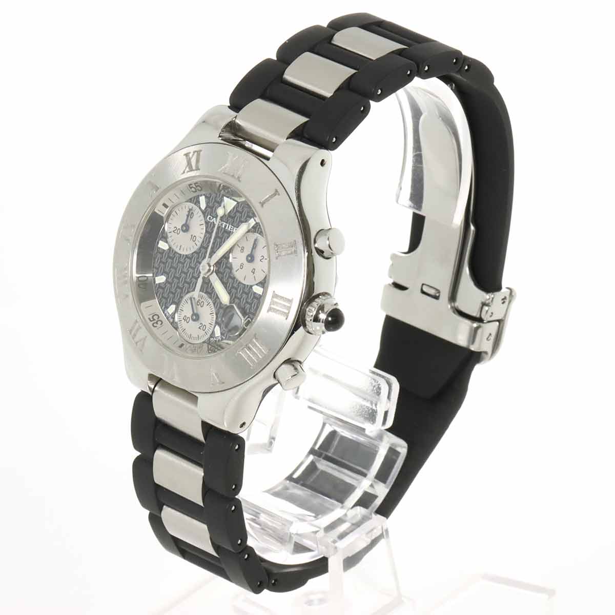 Must 21 Chronoscaph W10125U2 Quartz Black Dial Mens Watch