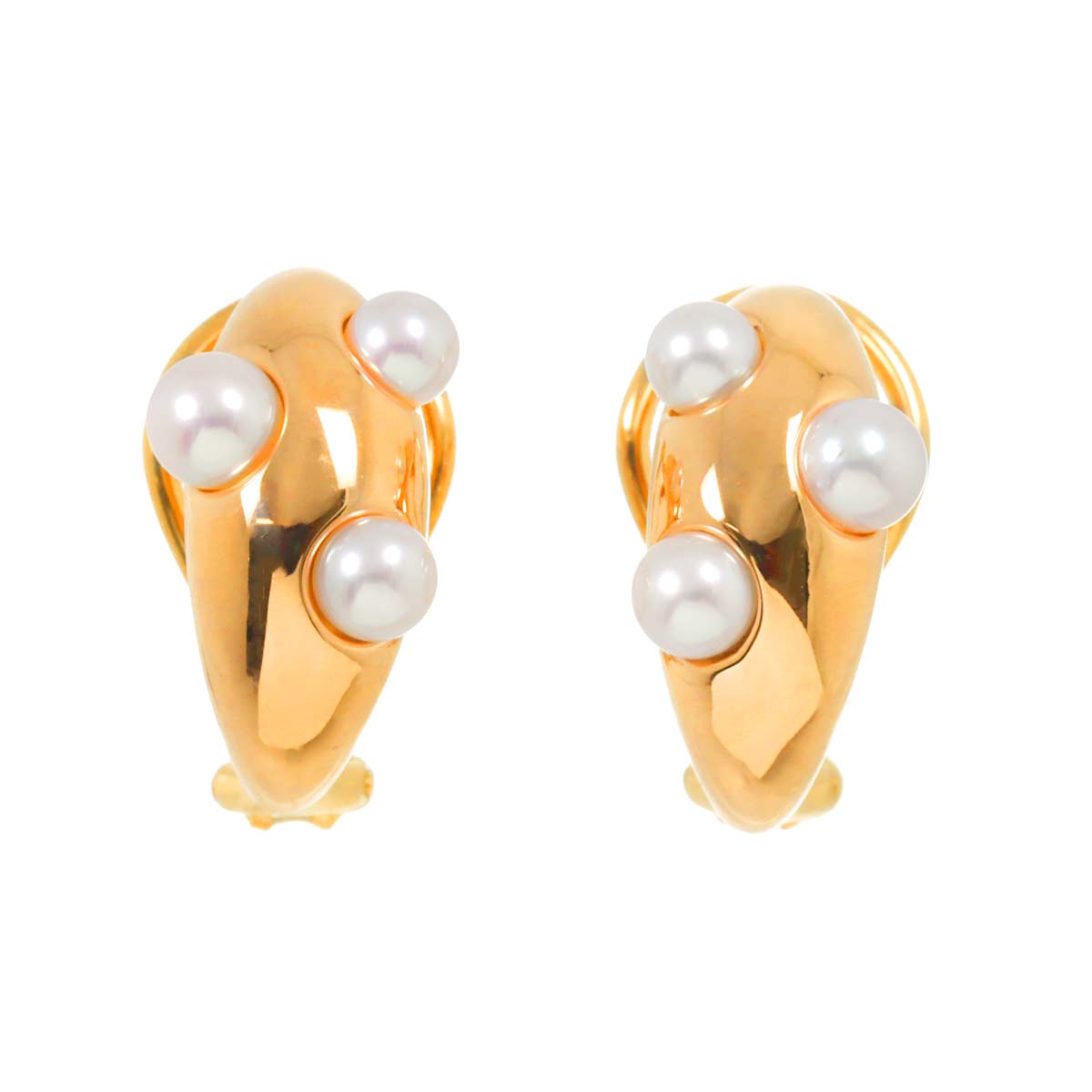 Baby Pearl 4.0-3.5mm Earrings Clip on 18K Pink Gold 750